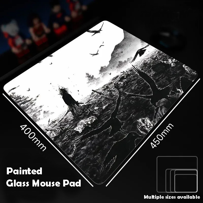 Esports Gaming Stocks - Black And White Glass Mousepad Sora
