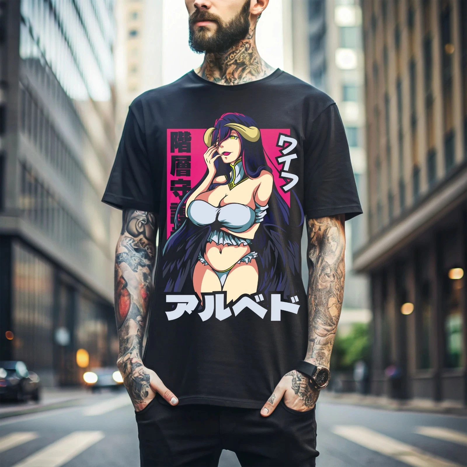 Overlord Albedo Front Print T  - Esports Gaming Sleeve 리뷰 및 가격