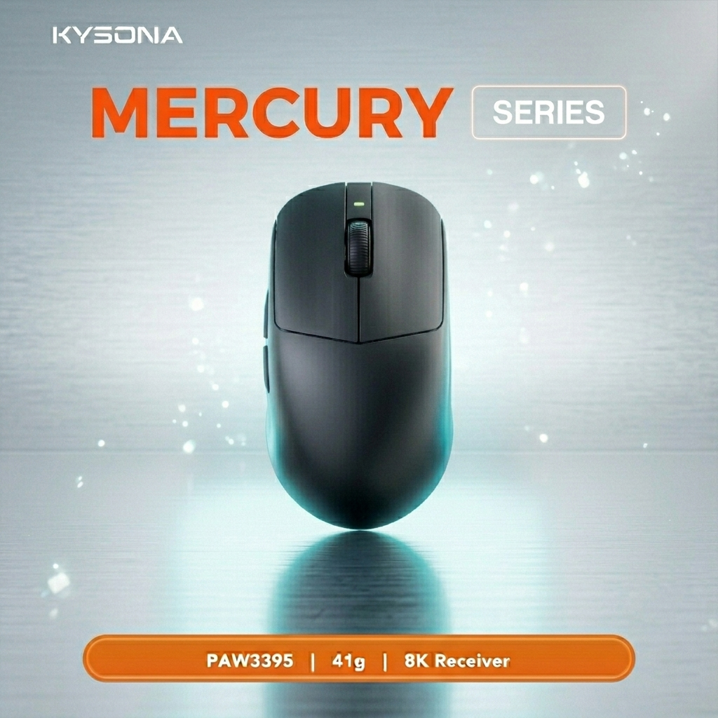 KYSONA Mercury Pro PAW3395 Wir - Esports Gaming Mouse Weight Adjustable 리뷰 및 가격